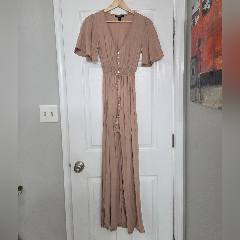Forever 21 Peach Maxi Dress with Button Detail